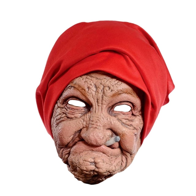 Máscara de cabeza de anciana, máscara de abuela para Halloween, disfraz para adultos, fiesta de vacaciones, espectáculos temáticos realistas, cubierta
