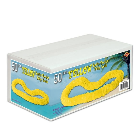 Beistle Luau Party Soft-Twist Poly Leis with Labeled Box (50 Leis/Case)
