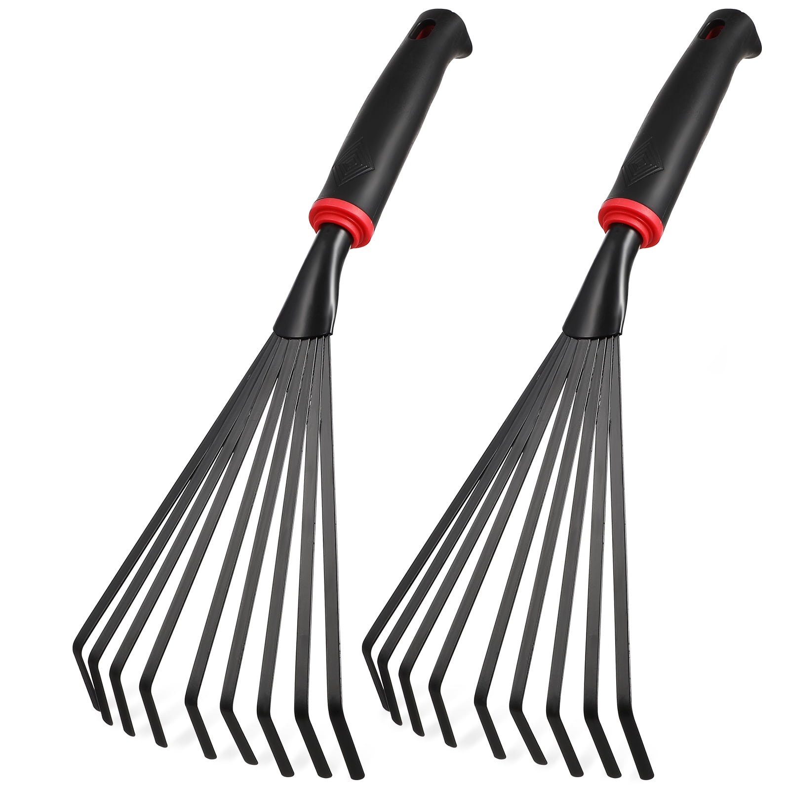 MLINS 2pcs Gardening Rakes Short Handle Rakes Small Hand Rakes Metal Lawn Yard Rakes Gardening Hand Tools