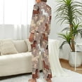 thumbnail image 3 of Top-kevin Women Long Sleeve Pajama Set Comfy Pjs Sets Horses Flowers Pattern 2 Piece Lounge Set, 3 of 6