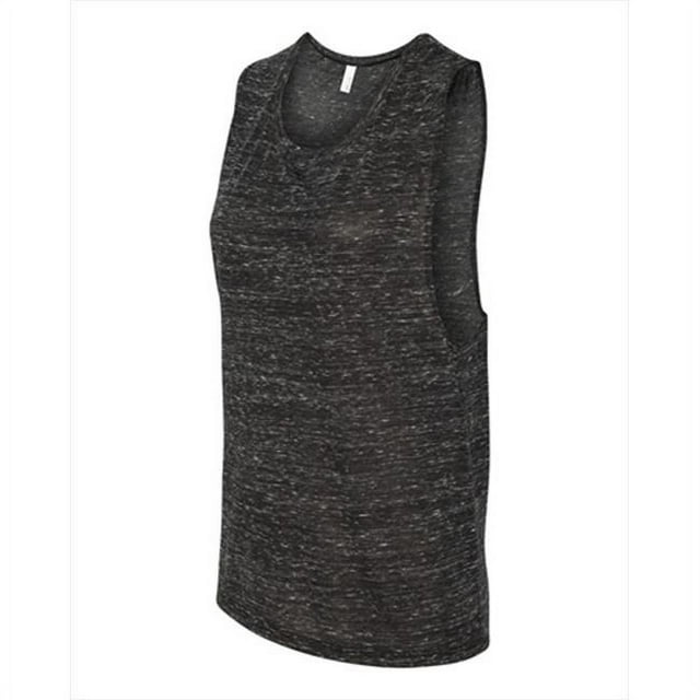 Bella Canvas Womens Flowy Scoop Blended Muscle Tank, M, Black Marble
