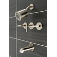 thumbnail image 2 of Kingston Brass KBX8138CML Manhattan Three-Handle Tub and Shower Faucet, Brushed Nickel, 2 of 3