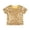Gold, variant on Girls 2 Piece Sequin Party Outfits – Puff Sleeve Shirt Blouses and Shorts Set for Birthday