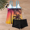 thumbnail image 5 of Frostluinai Womens Bathing Suits Tankinis Casual Palm Tree Swimsuits Two Piece Adjustable Strap Tankini Tops with Boyshorts Summer Beachwear, 5 of 6