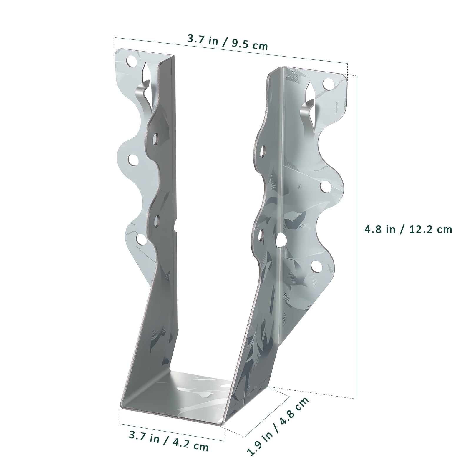 PTOOTP 20Pcs Wood Beam Hanger Brackets with Galvanized Finish for Outdoor Joist Support