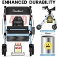 thumbnail image 3 of Heavy Duty Rollator Walker - Aluminum Rolling Walker for Seniors and Adults with Large Seat, Support Up 450 lbs (Blue), 3 of 8