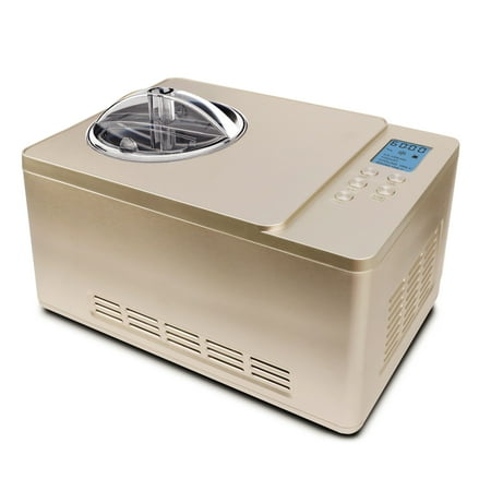 Whynter Ice Cream Maker 2 Quart Capacity Stainless Steel Bowl & Yogurt Function in Champagne Gold