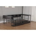 thumbnail image 4 of CZBZ Full Corner Bed Frame with Bookcase Storage and LED Lights, Metal Platform Bed Frame Full Size with 2 Storage Drawers & Charging Station, Full Daybed for Teen/Adult, No Box Spring Needed, 4 of 8