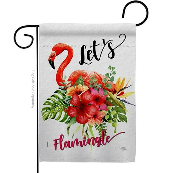 Breeze Decor G156094-BO Lets Flamingle Summertime Tropical 13 x 18.5 in. Double-Sided Decorative Vertical Garden Flags for House Decoration Banner Yard Gift