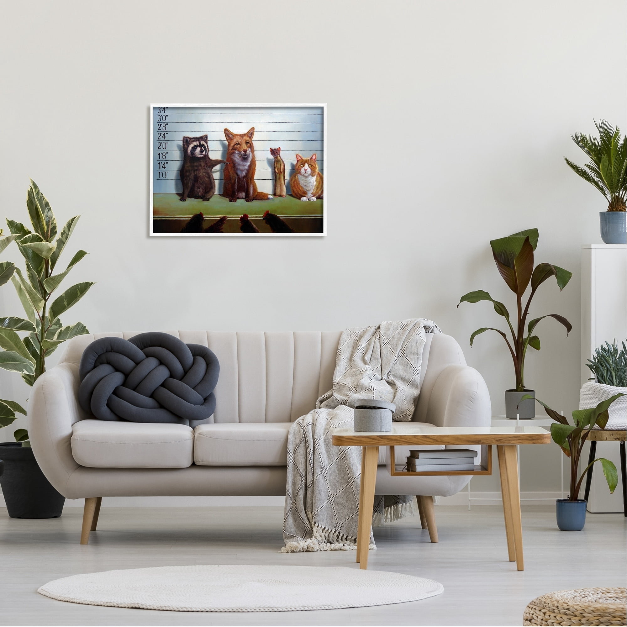 Stupell Industries Humorous Wildlife Farm Animals Interrogation Lineup Framed Wall Art, 30 x 24, Design by Lucia Heffernan