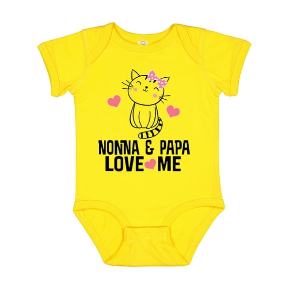 Inktastic Nonna and Papa Love Me Grandchild Kitty Girls Baby Bodysuit