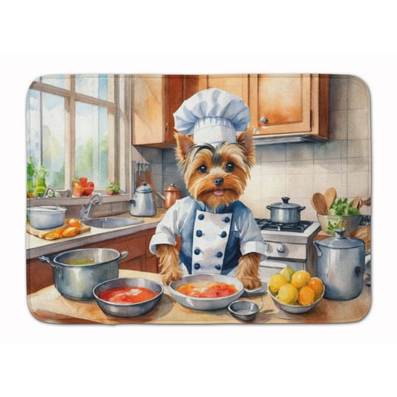 Yorkie Yorkshire Terrier The Chef Memory Foam Kitchen Mat