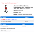 thumbnail image 2 of Alternator and Power Steering Accessory Drive Belt - Compatible with 1996, 1999 - 2000 Isuzu Hombre, 2 of 2