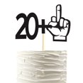 thumbnail image 1 of Cake Topper Arthsdite con purpurina negra con purpurina para 21 cumpleaños, 1 of 6