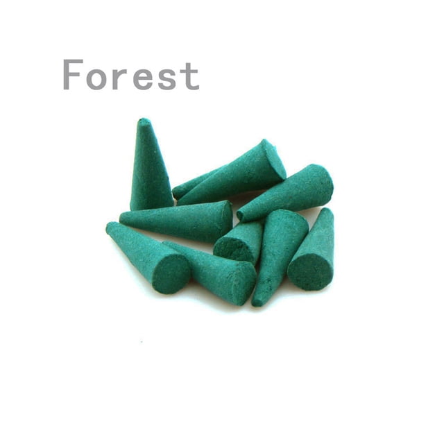 Xiao Hua Conos de incienso de 150 g (aproximadamente 160 unidades), conos de incienso con soporte, aromas naturales, para meditación, relajación y limpieza espiritual, bosque