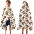 thumbnail image 3 of White Bigfoot and Footprint Pattern Hooded Bath Towel，50"x30" for Ages 3 To 12 Kids, Quick Dry Lightweight Soft Microfiber Hood Beach Towel Cover Up for Kids, 3 of 7