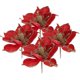 thumbnail image 2 of Faux Poinsettia Flowers Decorative Arrangement For Christmas Tree And Vase Decor 4Pcs Stylish Multi-Layered Floral Design, 2 of 5