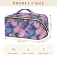 thumbnail image 4 of FORMRS Makeup Bag Travel Cosmetic Organizer for Women Fold Flat Zipper Pouch with Handle, Watercolor Pink Marble Pattern, 4 of 8