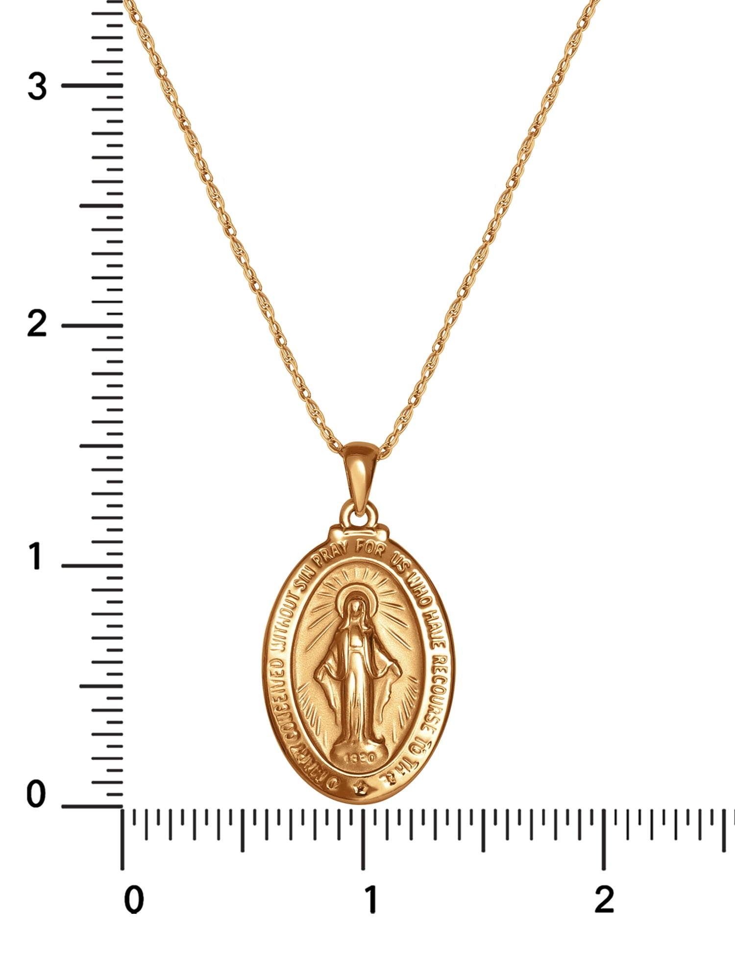 Brilliance Fine- Women's Sterling Silver 14KT Gold Plated Virgin Mary Medallion Pendant, 18" Chain