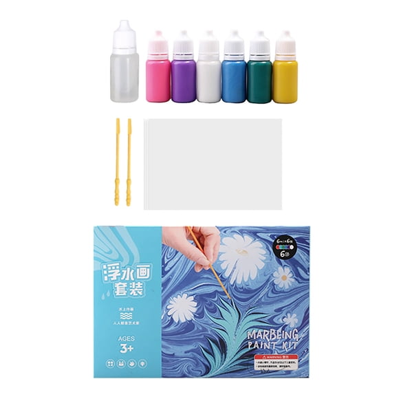 Marbling Marbling Paint Kit 6 Colors Perfect Water Art Paint Mate Safe and Educational Art & Crafts Supplies for DIY Gift Projects Toddlers Early Learning