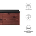 thumbnail image 2 of Modway Kinetic Wall-Mount Office Storage Cabinet in Black Cherry, 2 of 9