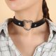 thumbnail image 4 of 2 piezas mujeres hombres Cool Punk gargantilla forma de corazón Biker cuero tachonado gargantilla PU Collar de cuero gargantilla Rock gótico Collar gargantilla, 4 of 5