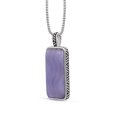 thumbnail image 2 of LuvMyJewelry Blue Lace Agate Gemstone Tag in Black Rhodium Plated with Chain for Men - Available in 925 Sterling Silver Tag for Occasion, Gathering, Events and Best Jewelry Gift, 2 of 6
