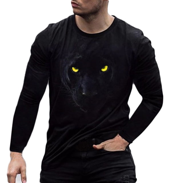 Chandail à Manches Longues pour Hommes Mode Décontractée Col Rond Chandail à Enfiler Imprimé T-Shirt à Manches Longues Blouse