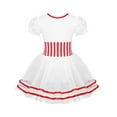 thumbnail image 2 of LiiYii Kids Girls Short Lace Puff Sleeves Ballet Skirt Tutu Lyrical Dance Dress Figure Ice Skating Outfit Red 8, 2 of 7
