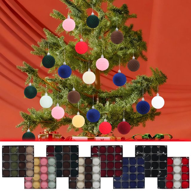 Bola Decorativa Adornos navideños de bolas nevadas para árbol, 1 unidad, 6 cm, plástico marrón, decoración colgante para las fiestas. Rkxzt
