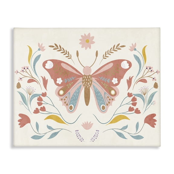 Stupell Industries Eclectic Boho Folk Butterfly Canvas Art, 20 x 16, by Kim Allen