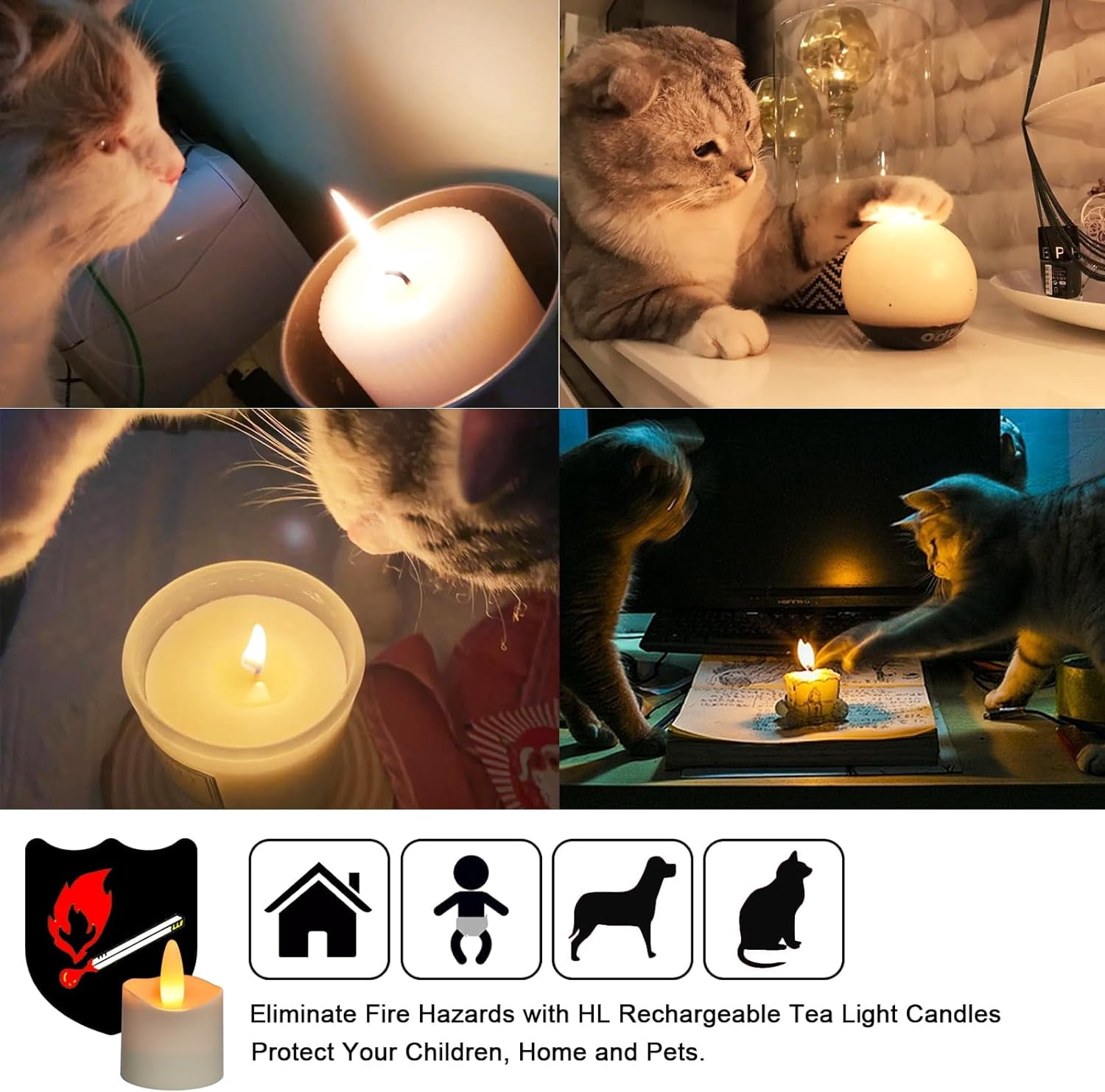 HL Rechargeable Tea Light Candles with Remote Timer,LED Tea Lights Candles Battery Operated,Waterproof Flameless Candles for Home Decor Seasonal Decor,100Hours,Amber,12Pack