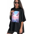thumbnail image 3 of Plus Size Shirt for Women Black Tops for Women Short Sleeves Shirt for Women Abstraction Pink 2 T Shirt Crewneck Shirt for Women XL, 3 of 5