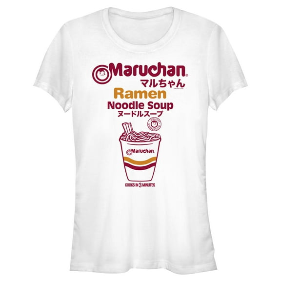 Junior's Maruchan Kanji Noodle Soup Graphic Tee White 2X Large