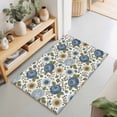 thumbnail image 2 of Entryway Rug 2'x3', Navy Blue Floral Kitchen Runner Rugs Non-Slip Carpet Mats, Vintage Abstract Art Botanical Flowers Bedside Rugs Runners Washable Floor Carpet for Bathroom Laundry Room, 2 of 8