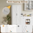 thumbnail image 5 of YouTrend 69" Tall Kitchen Pantry,Farmhouse Storage Cabinet with 2 Barn Doors 4 Adjustable Shelves and Large Drawer for Dining Room,Living Room,Bathroom,White, 5 of 10