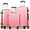 Pink, variant on 3 Piece Luggage Sets 20"/24"/28" ABS+PC Lightweight Hardshell Suitcase with Spinner Wheels and TSA Lock,Purple