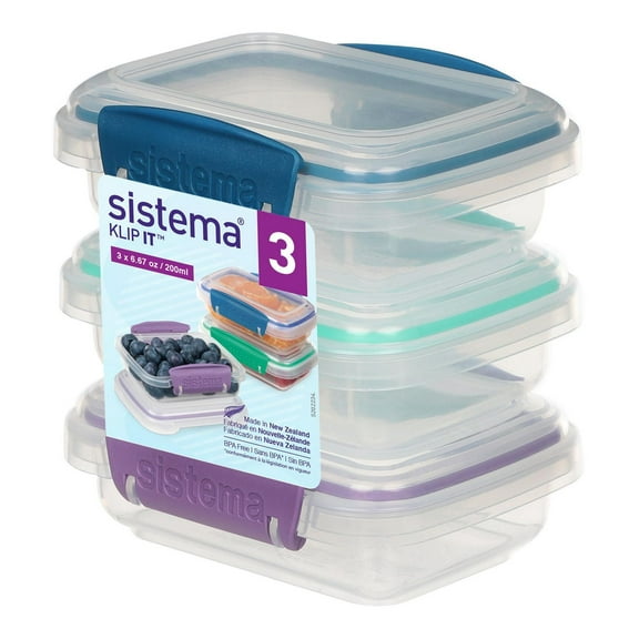 Sistema Klip It Food Storage Containers, Colour May Vary