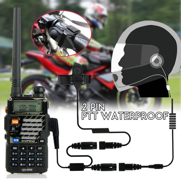 2 PIN Full Face Helmet Motorcycle Race Headset For Baofeng Walkie