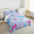 thumbnail image 3 of Manfei Cute Flower Daisy Queen Comforter Set,Pink Blue Butterfly Bedding Sets,Rustic Plant Bedding Comforter Set For Kids,Breathable Home Decor,3pcs, 3 of 8