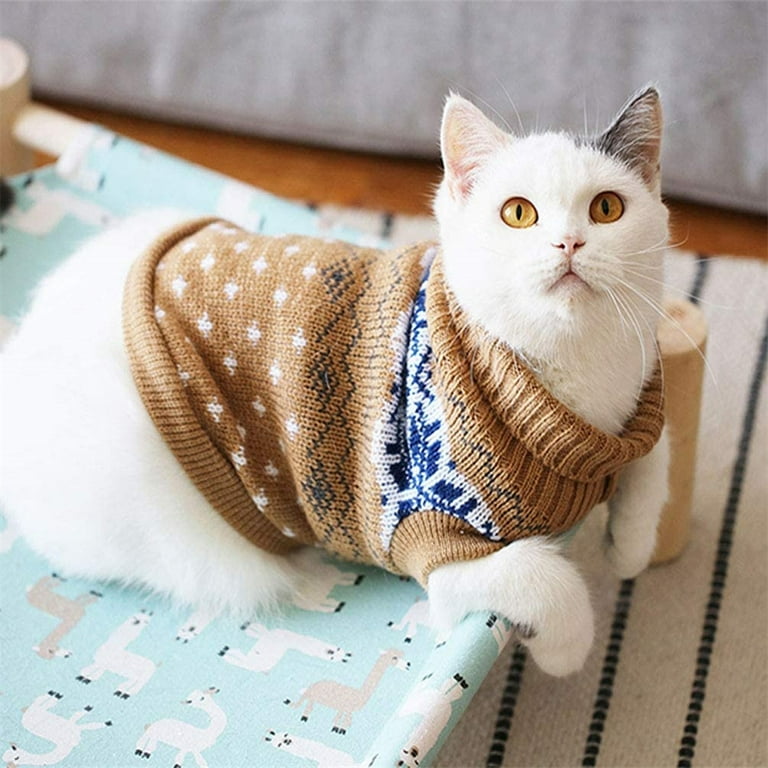 Cat Clothes Sweater for Kitten Small Dogs Cats Winter Knit Clothing Warm Soft and High Stretch fit Pet Male Female