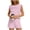 Pink B, variant on Enjoytime Travel Outfits for Women Cap Sleeve Pleated Round Neck Tops with Shorts Lounge Sets Summer Beach Casual Matching Set