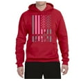 thumbnail image 2 of Nurse Flag Heartbeat Hero Caregiver Nurse Gift | Mens Independence Day Hooded Sweatshirt Graphic Hoodie, Red, Medium, 2 of 4