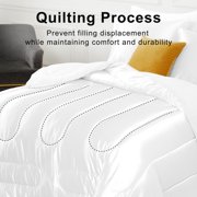 WQSPRING Reversible Satin Comforter Set 3-Piece, White Queen, Lightweight All-Season Bedding