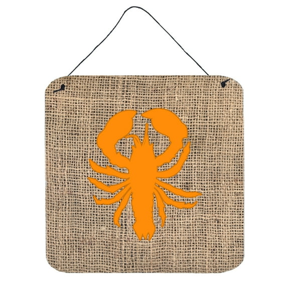 Lobster Burlap and Orange BB1015 Wall or Door Hanging Prints