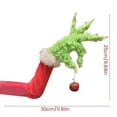 Autumn Christmas Decorations Furry Green Grinch Arm Ornament Holder