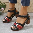 thumbnail image 6 of HAOTAGS Womens Casual Wedge Sandals Fish Mouth Summer Comfortable Wide Width Shoes Black Size 7, 6 of 9
