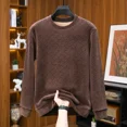 thumbnail image 3 of Suéter de cachemira de camello para hombre, jersey de cuello redondo y manga larga, otoño e invierno, 2024, 3 of 4