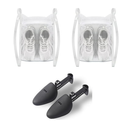 3 Piece Laundry and Shoe Washing Bag Set with Zipper and Strap for Drying