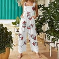 thumbnail image 2 of Women Christmas Outfit Stylish Women's Festive Holiday Casual Jumpsuit Featuring Allover Print Design and Convenient Side Pockets for Everyday Comfort White XL, 2 of 6